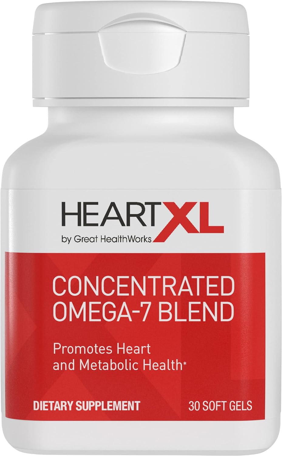 HeartXL High Potency Omega-7 Blend Cardiovascular Health Support - Promotes Healthy Metabolism - Gluten-Free Heart Health Supplement - 30 Soft Gels