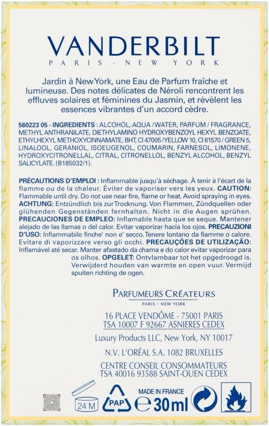 G. Vanderbilt Fresh Garden In New York Eau De Parfum - 30 Ml