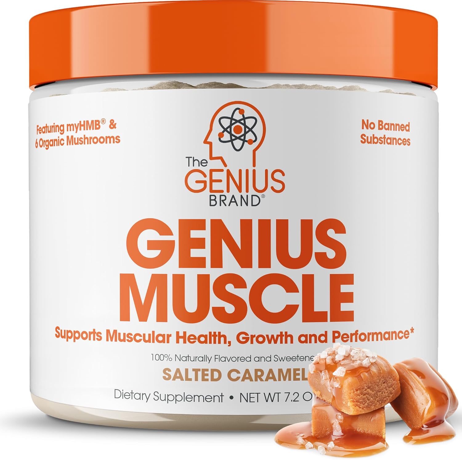 Genius Muscle Builder & Mass Gainer Supplement, Salted Caramel - 100% Naturally Flavored & Sweetened - Anabolic Activator For Men & Women - Weight Gainer, Lean Muscle Growth For Bodybuilding