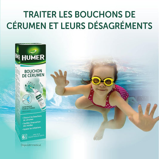 Humer - Ear Wax Plug - Ear Spray 50 Ml, White/Green
