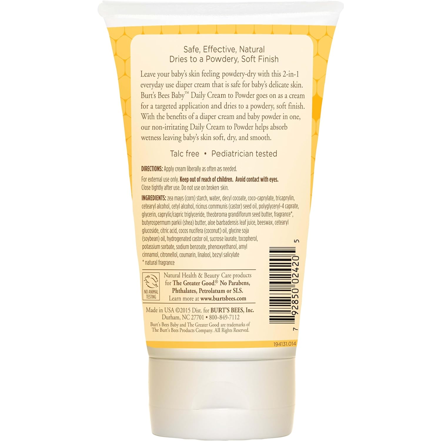 Burt's Bees Baby 2-in-1 Diaper Cream and Powder with Shea Butter, Pediatrician Tested, 4 Ounces : Baby