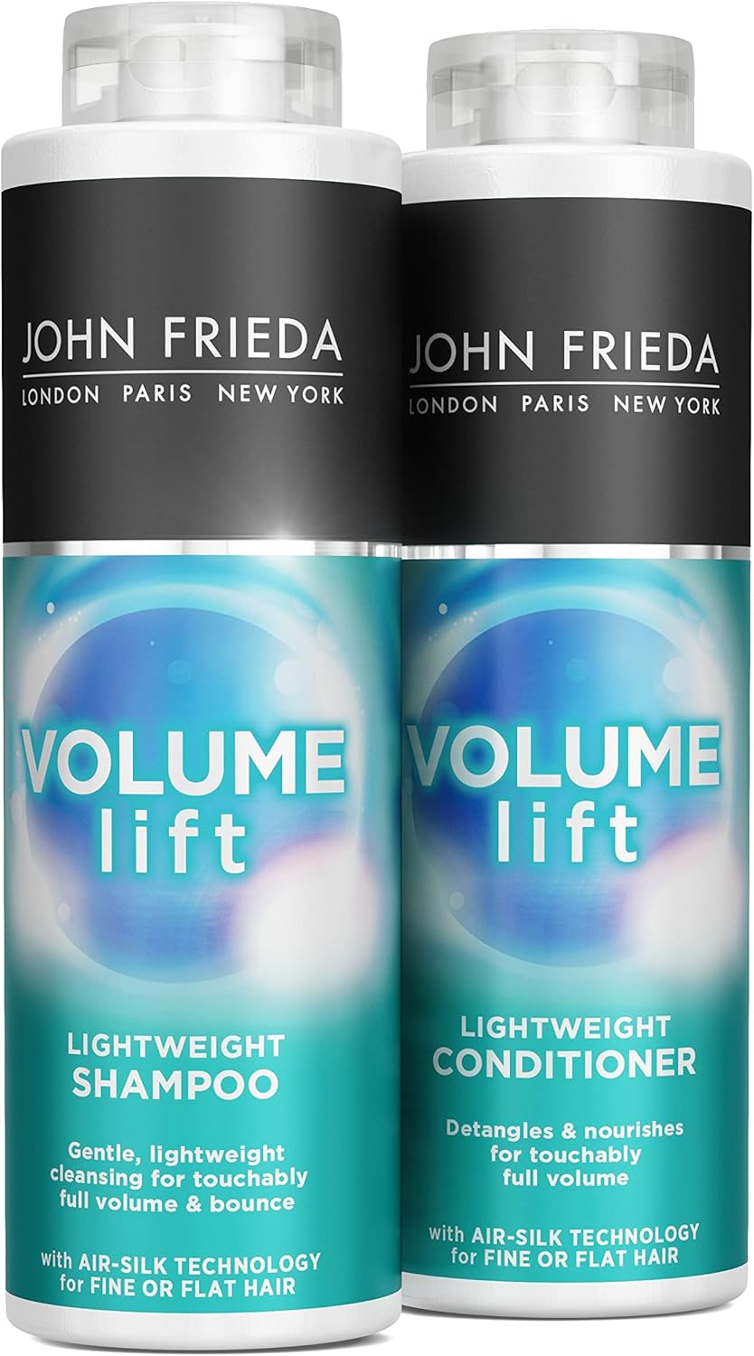 John Frieda Volume Lift Lightweight Shampoo And Lightweight Conditioner Value Bundle, 2 X 500 Ml, Haircare Value Pack For Fine, Flat Hair