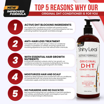 Dht Blocker Conditioner With Rosemary Leaf Oil For Hair Growth, Softer & Smoother Hair, Paraben & Sulfate Free, 16 Oz