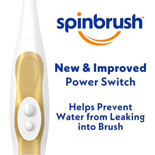 Spinbrush Pro+ Deep Clean, Battery Toothbrush For Adults, Soft Bristles, Batteries Included