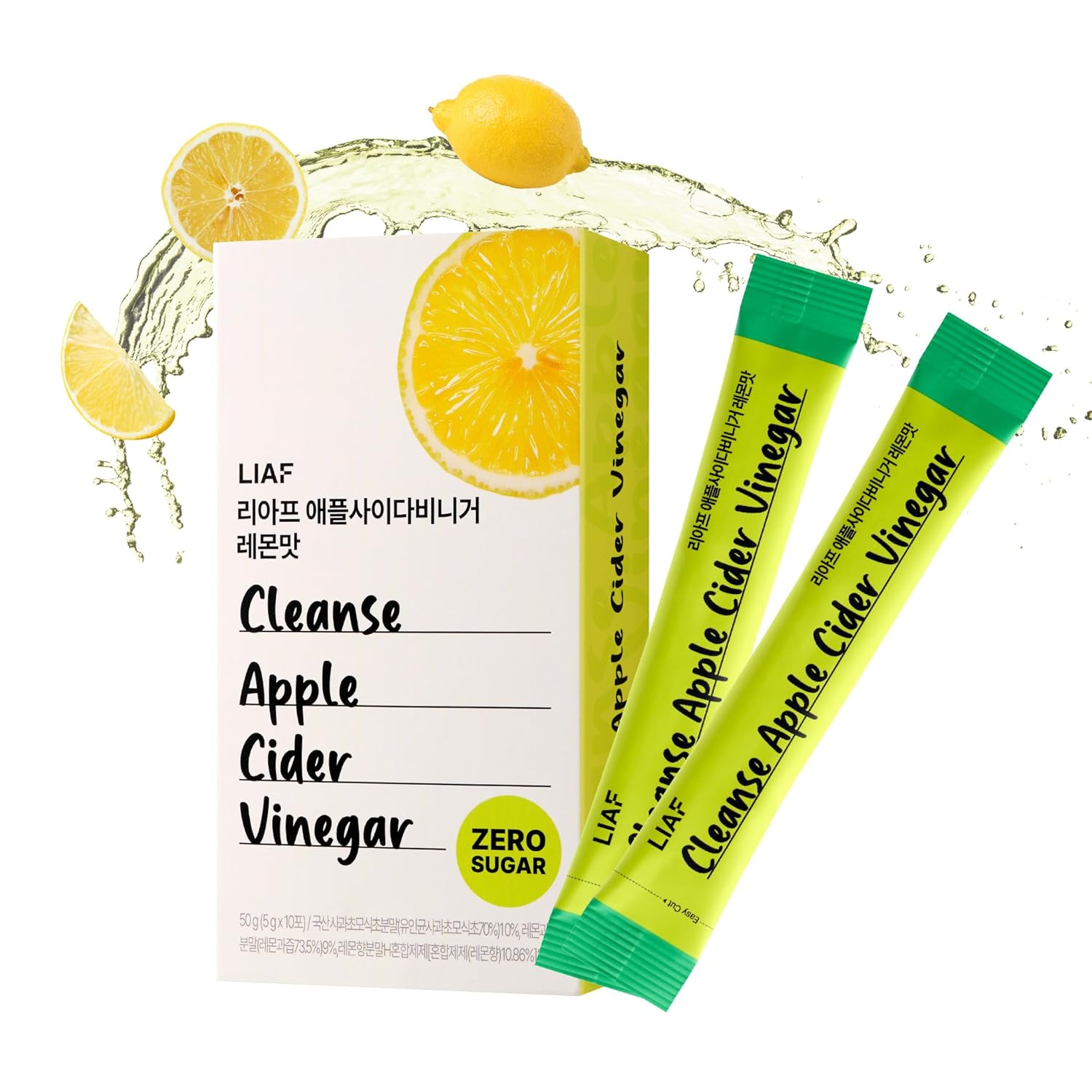 Liaf Apple Cider Vinegar Powder | Lemon | 10 Individual Apple Cider Packets Acv Sugar Free Electrolytes Powder Packets Vinagre De Manzana Morning Kick