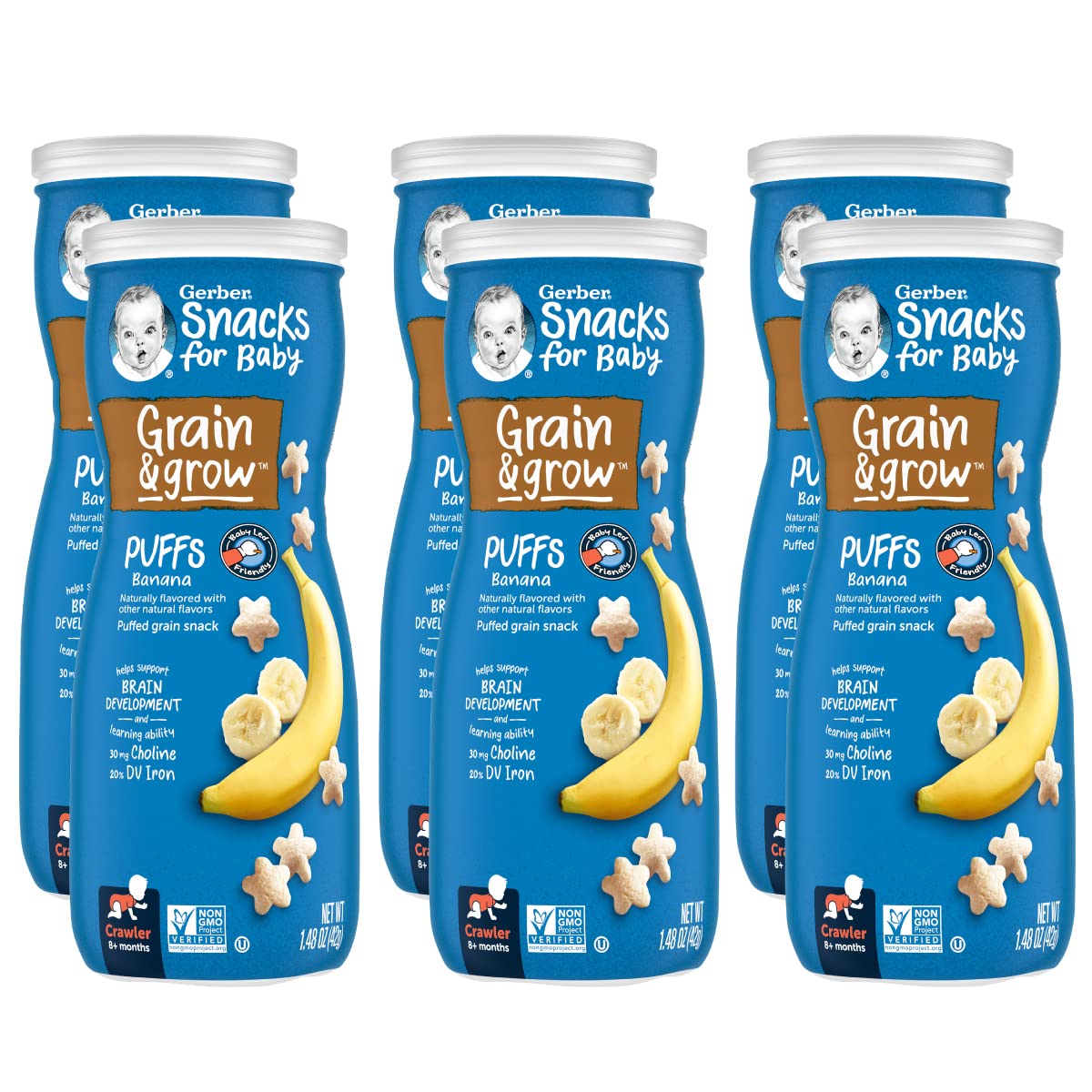 Gerber Baby Snacks Puffs, Banana, 1.48 Ounce (Pack of 6)