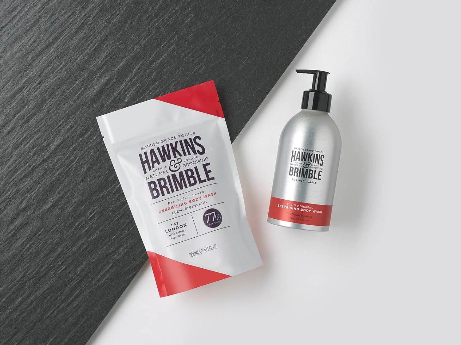 Hawkins & Brimble Bodywash Eco-Refill Pouch 10.1 Fl Oz (300Ml) - Body Wash For Men And Naturally Fragranced - Sustainable Eco Friendly Refill Pouches : Beauty & Personal Care