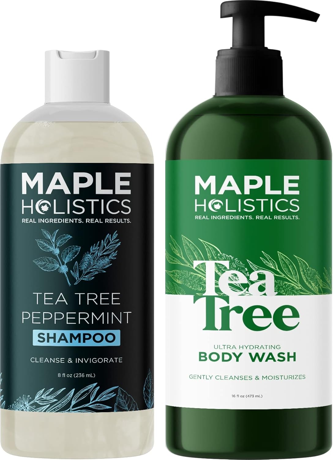 Tea Tree Shampoo And Body Wash - Sulfate Free Clarifying Shampoo For Oily Hair Care And Scalp Exfoliator For Dry Scalp Build Up And Flakes - Moisturizing Tea Tree Essential Oil Body Soap For Dry Skin