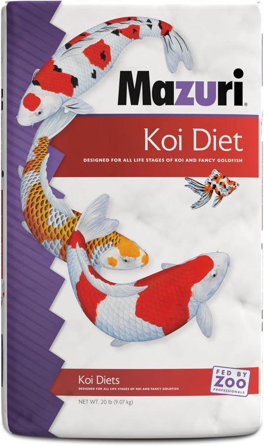 Mazuri Koi | Platinum Bits Nutritionally Complete Koi Fish Food | For Small Koi - 20 Pound (20 Lb.) Bag