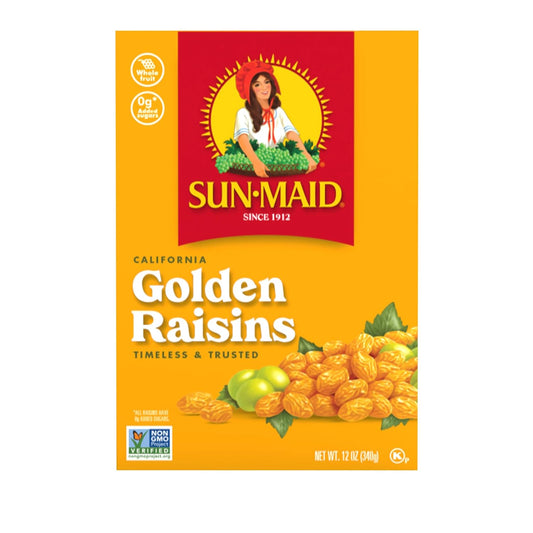 Sun-Maid California Golden Raisins - (12 Pack) 12 Oz Sharing-Size Box - Dried Fruit Snack For Lunches, Snacks, And Natural Sweeteners