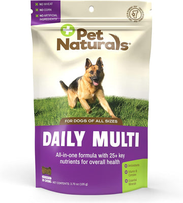 Pet Naturals Daily Multivitamin for Dogs, Veggie Flavor, 30 Chews - Yummy Chews with Amino Acids, and Antioxidants - Supports Energy, Metabolic Function and Pet Wellness
