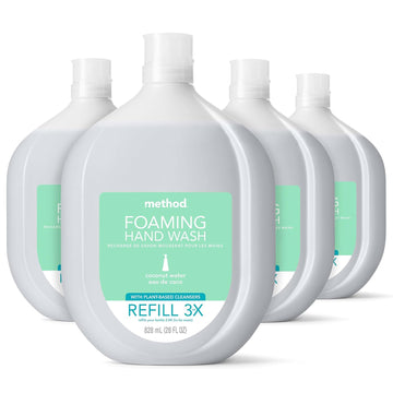 Method Foaming Hand Soap Refill, Coconut Water, Recyclable Bottle, Biodegradable Formula, 28 fl oz (Pack of 4)