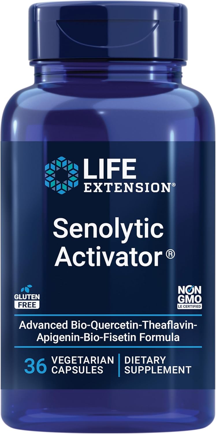 Life Extension Senolytic Activator®*, Healthy Aging, Cellular Health Support, Bioavailable Quercetin And Fisetin, Apigenin, Black Tea Theaflavins, Gluten Free, Non-Gmo, Vegetarian, 36 Capsules