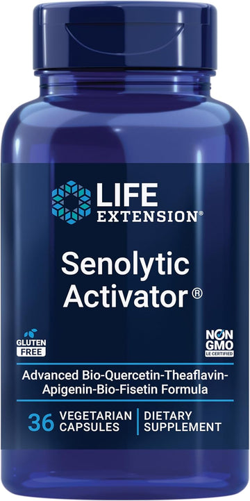 Life Extension Senolytic Activator®*, Healthy Aging, Cellular Health Support, Bioavailable Quercetin And Fisetin, Apigenin, Black Tea Theaflavins, Gluten Free, Non-Gmo, Vegetarian, 36 Capsules