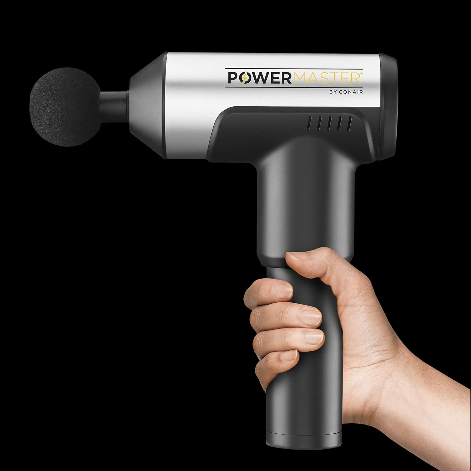 Conair PowerMaster Percussion Massage Gun - 3 Massage Heads + 4 Speeds