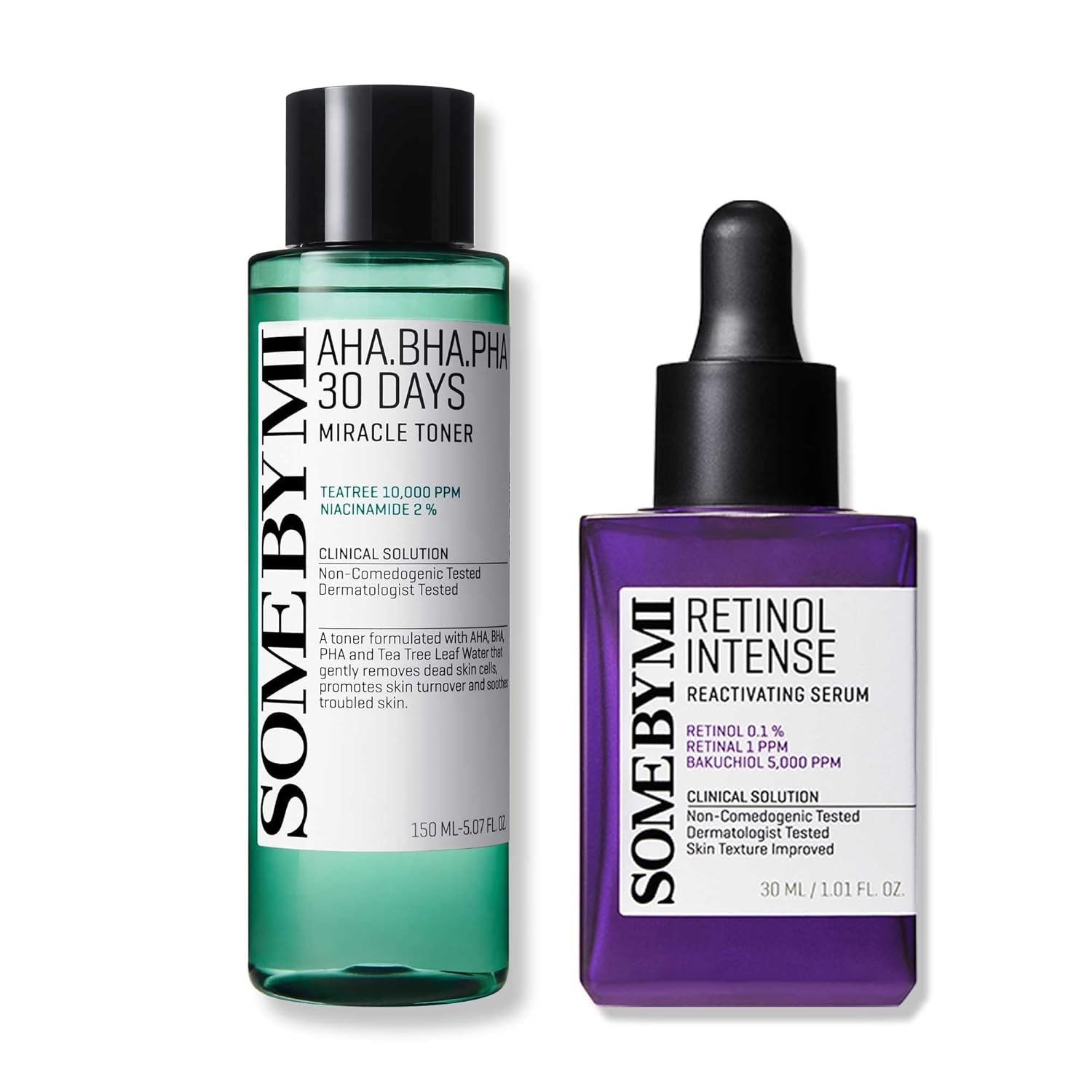 Some By Mi Retinol Intense Reactivating Serum + Aha Bha Pha 30 Days Miracle Toner