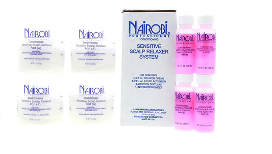 Nairobi Conditioning Sensitive Scalp Hair Relaxer Kit, 4 Count By Nairobi