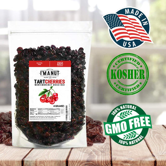 Dried Cherries 4 Lb (64Oz) Resealable Bag, Tart (Sour) Montmorency Variety - /Sweetened