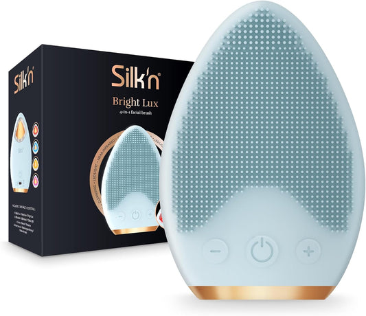 Silk'N Facial Cleansing Brush I Bright Lux I Skincare For Balanced Skin I 4-In-1 Face Brush With Infrared Technology, Blue
