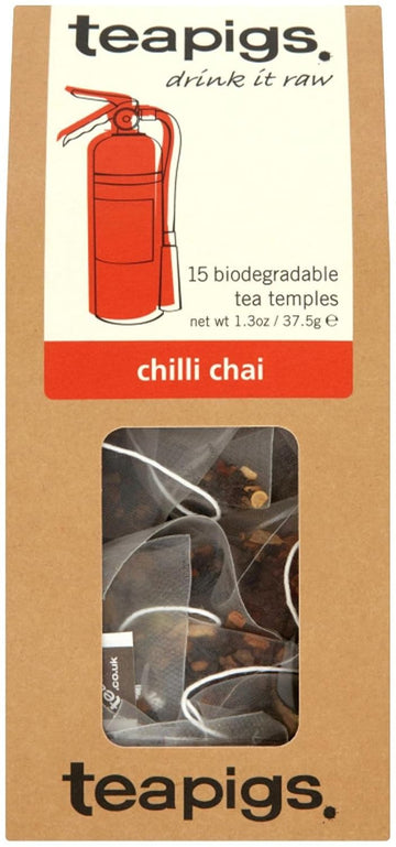 Teapigs Chilli Chai Black Tea Bags Made With Whole Leaves (6 Packs Of 15 Tea Bags)