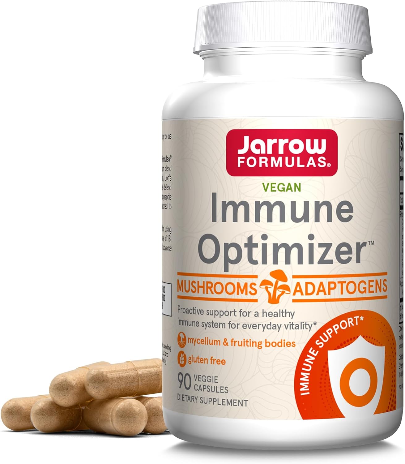 Jarrow Formulas Immune Optimizer With Cordyceps, Reishi, Lions Mane, Shiitake, King Trumpet, And Turkey Tail Mushrooms, Dietary Supplement With Andrographis Extract, 90 Veggie Capsules, 30 Day Supply