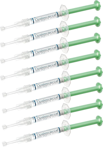 Opalescence 20% Gel Syringes Teeth Whitening - Refill Kit (8 Syringes) Carbamide Peroxide, Fluoride. Made by Ultradent, in Mint Flavor. Tooth Whitening - 5196-4