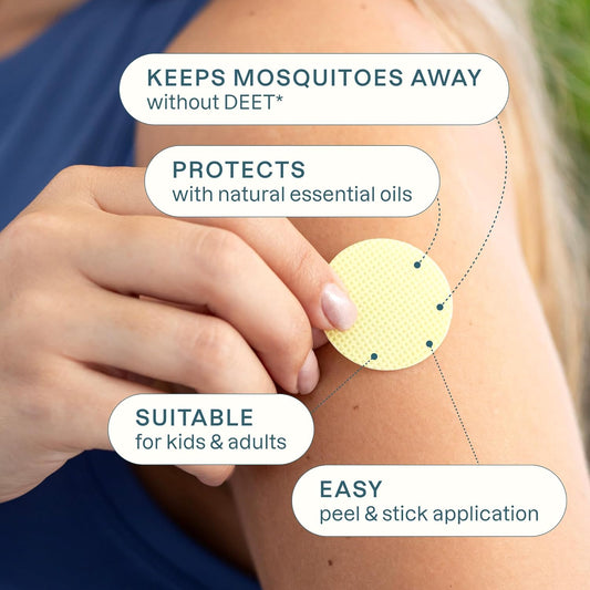 Cliganic Mosquito Repellent Stickers (90 Pack) - Patches For Kids & Adults, Natural Deet-Free, Citronella Essential Oil Infused