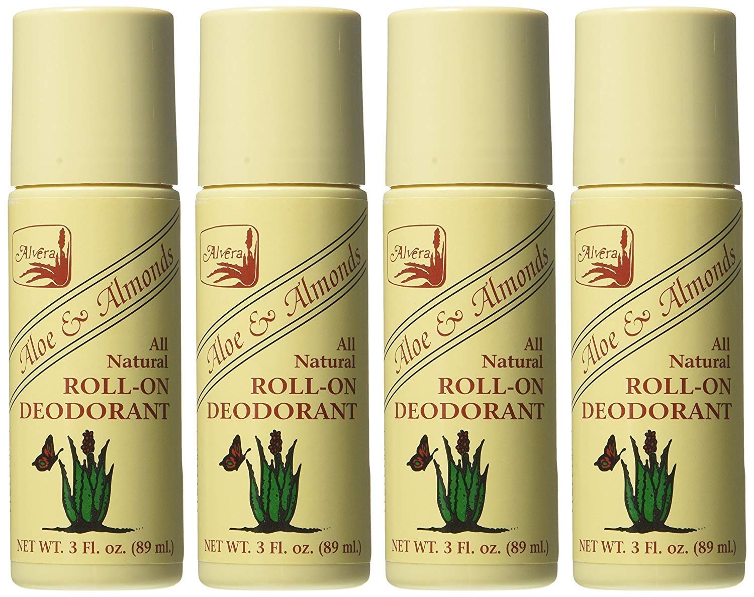 Alvera All Natural Roll-On Deodorant, Aloe Herbal, 3 Fluid Ounce