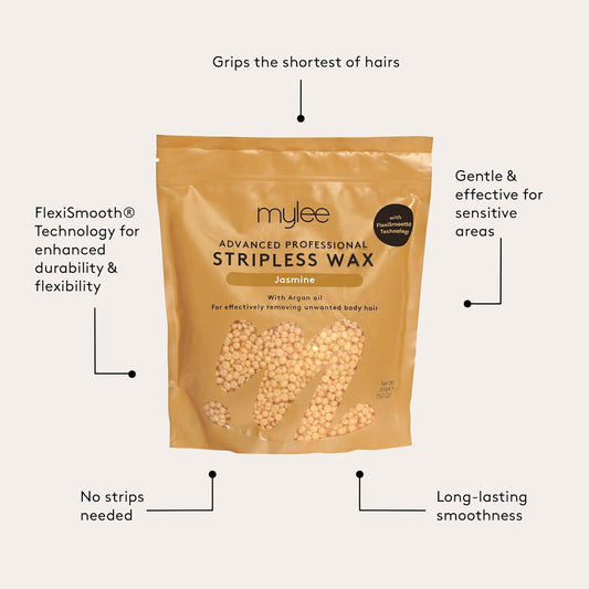 Mylee Advanced Stripless Wax 500G [Wild Rose] Professional Hard Wax Beads, Painless Hair Removal, No Strips Needed, Peelable Hot Wax For Hair Removal, Full Body, Face, Bikini, Brazilian, Hollywood