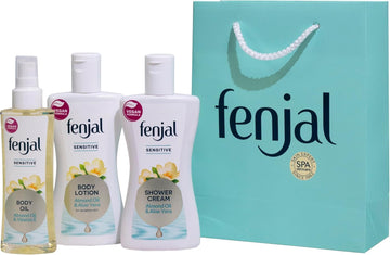 Fenjal Sensitive Hydration Hero'S Gift Set | Shower Cream, Body Lotion, Body Oil (200Ml Each) | Perfect Blend Of Fresh Lily And Apple Jasmine With Sparkling Freshness Of Lemon