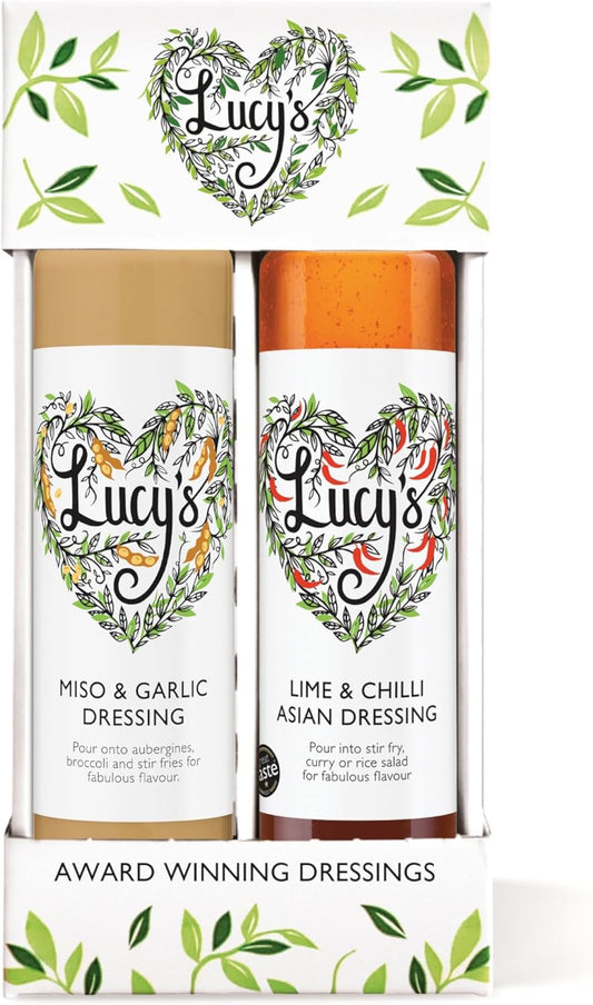 Lucy'S Dressings - Asian Duo Pack, Lime & Chilli, 250Ml And Miso & Garlic, 250Ml