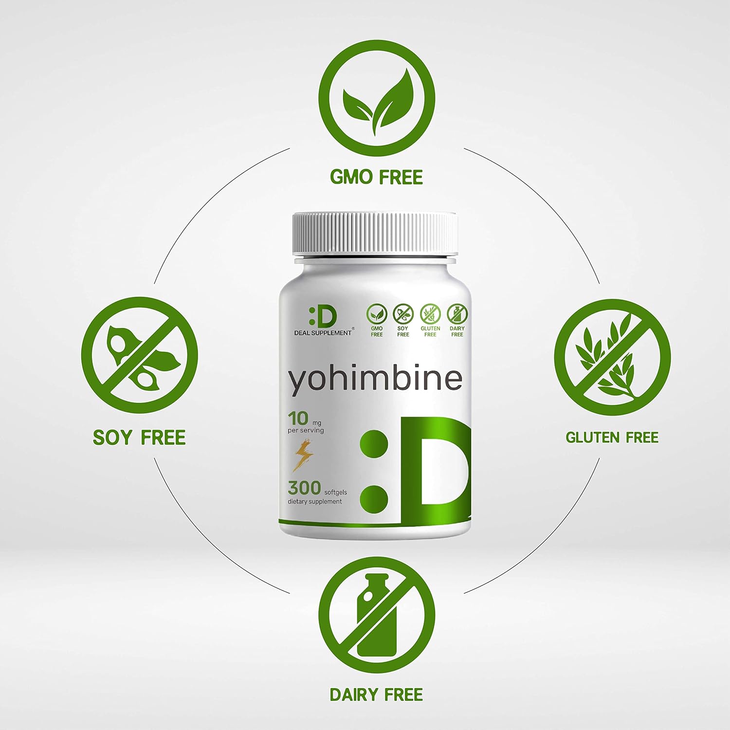 Yohimbine HCL 10mg, 300 Softgels, 5 Month Supply, Extra Strength, Plant Based : Health & Household