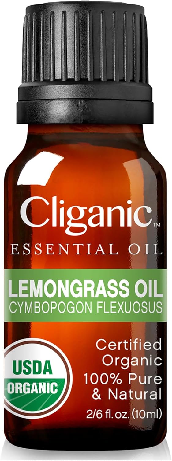 Cliganic Usda Organic Lemongrass Essential Oil - 100% Pure Natural Undiluted, For Aromatherapy Diffuser | Non-Gmo Verified