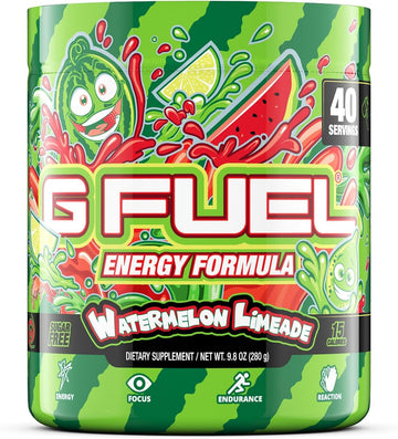 G Fuel Watermelon Limeade Energy Powder, Sugar Free, Clean Caffeine Fo