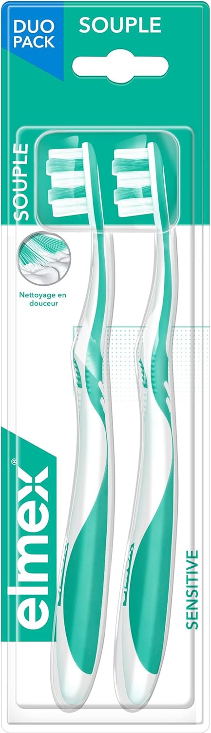 Elmex Sensitive Soft Toothbrush, 2 Pack Sensitive Toothbrush, Gentle And Deep Clean