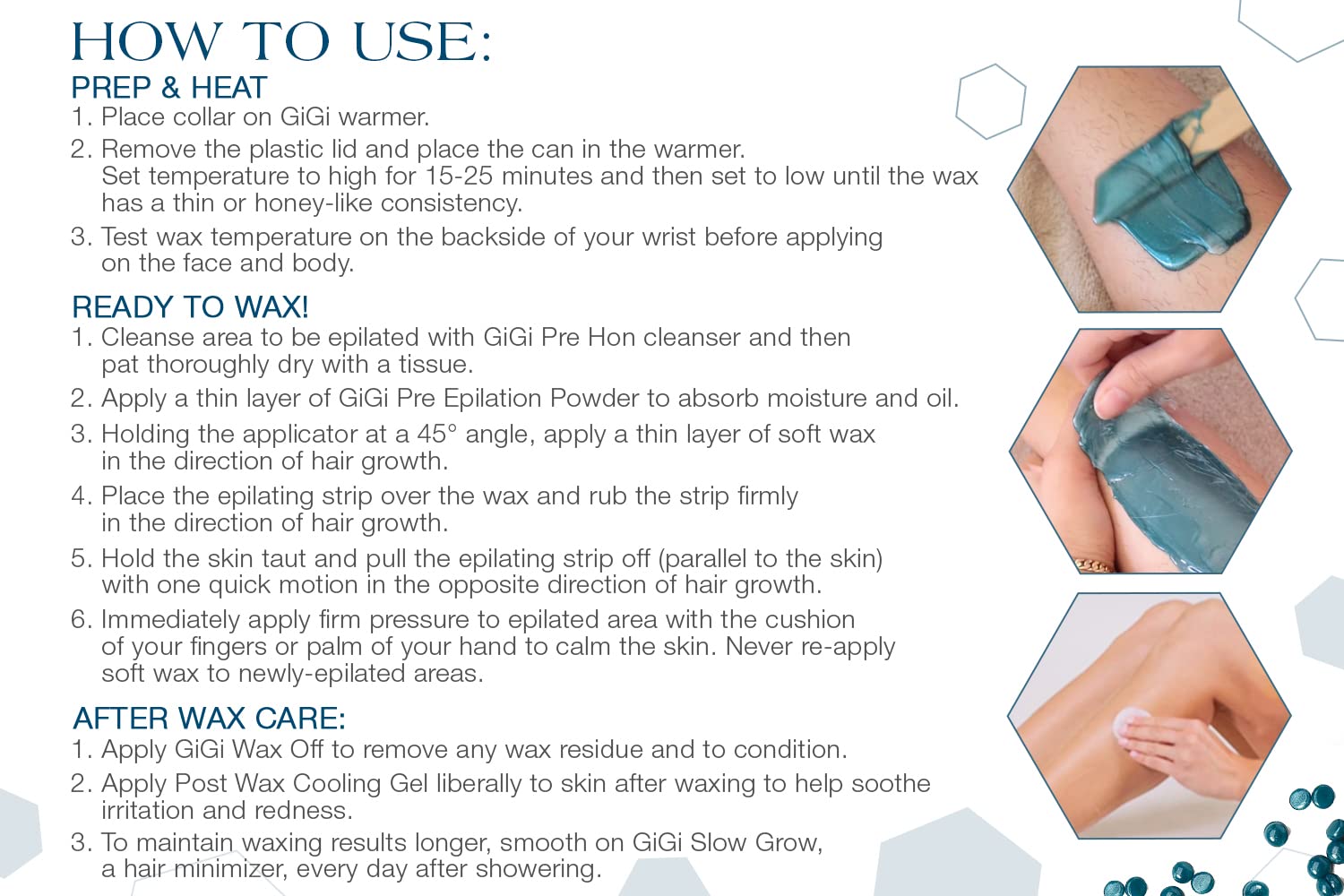 GiGi Hard Wax Beads, Soothing Azulene Hair Removal Wax for Sensitive Skin, 14 oz : Beauty & Personal Care