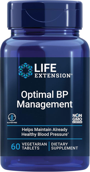 Life Extension Optimal Bp Management Supports Already-Healthy Blood Pressure - Pomegranate & Grapeseed Extracts - 60 Vegetarian Tablets