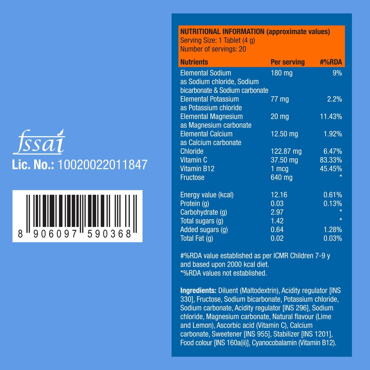 Fast&Up Reload - Electrolyte Energy Drink - Sports Nutrition Electrolyte Drink - Effervescent Tablets For Running & Cycling- 20 Effervescent Tablets - Lime And Lemon Flavour : Health & Household