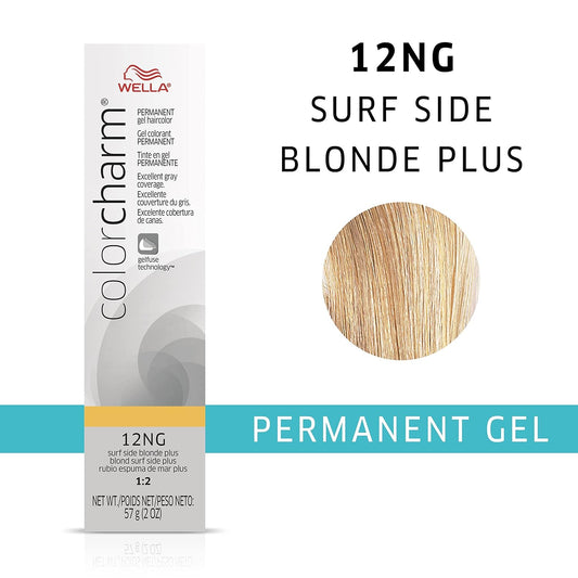 Colorcharm Permanent Gel, Hair Color For Gray Coverage, 12Ng Surf Side Blonde Plus