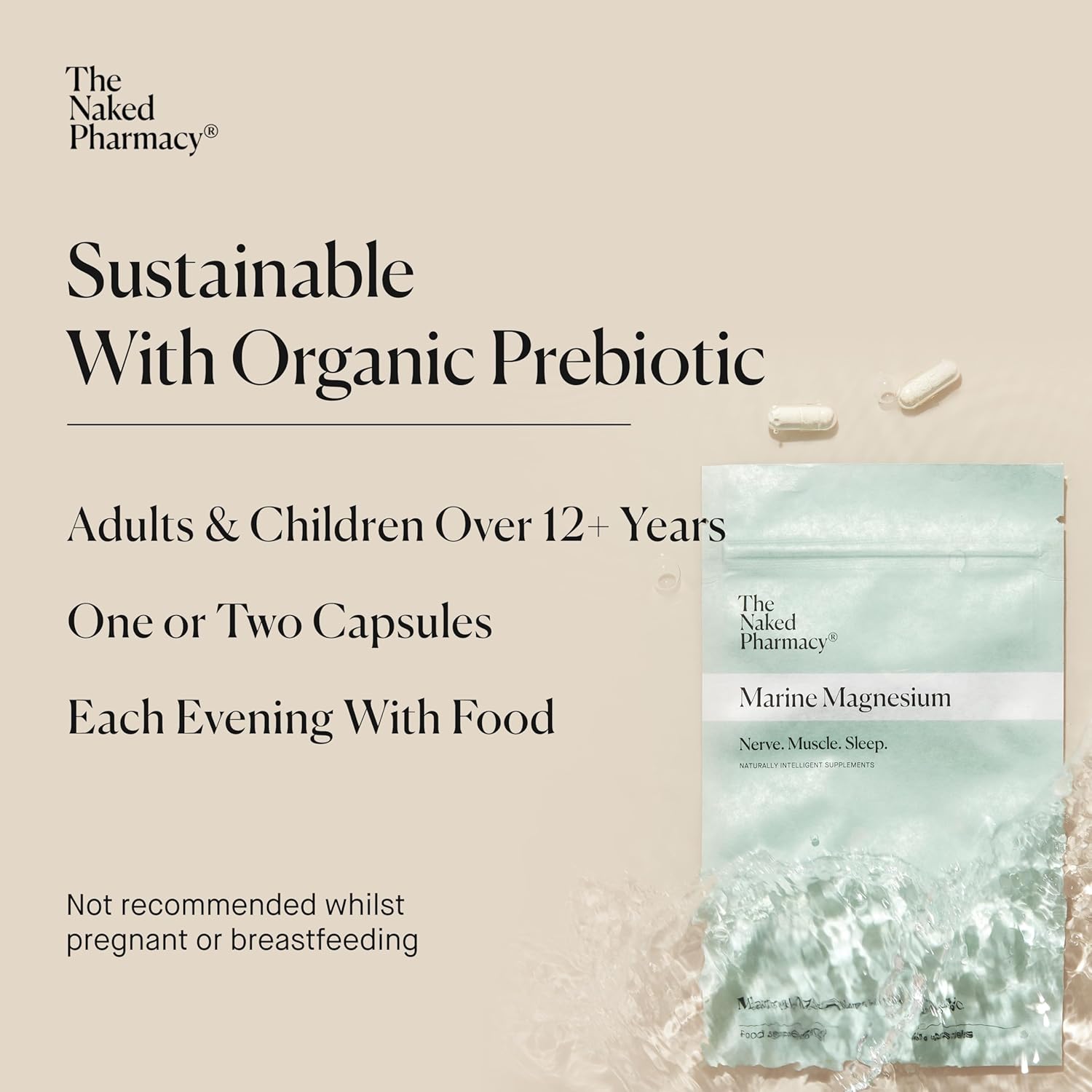 The Naked Pharmacy | Marine Magnesium | Sleep & Nerve/Muscle | Natural Supplements with Prebiotic Baobab | High Strength | No Additives | Vegan | 60 Capsules : Amazon.co.uk: Health & Personal Care