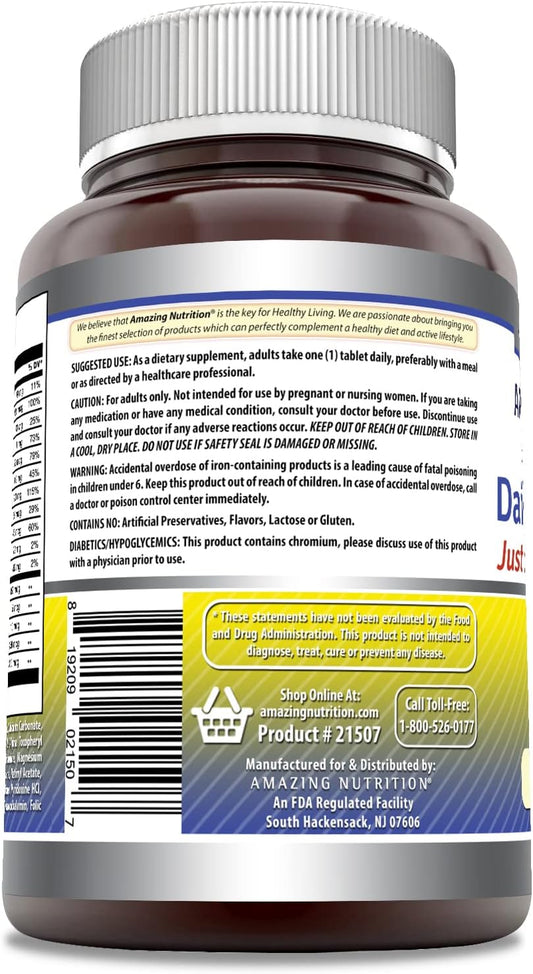 Amazing Formulas Daily Multivitamin 500 Tablets Supplement | Just 1 Tablets A Day | Non-GMO | Gluten Free | Made in USA