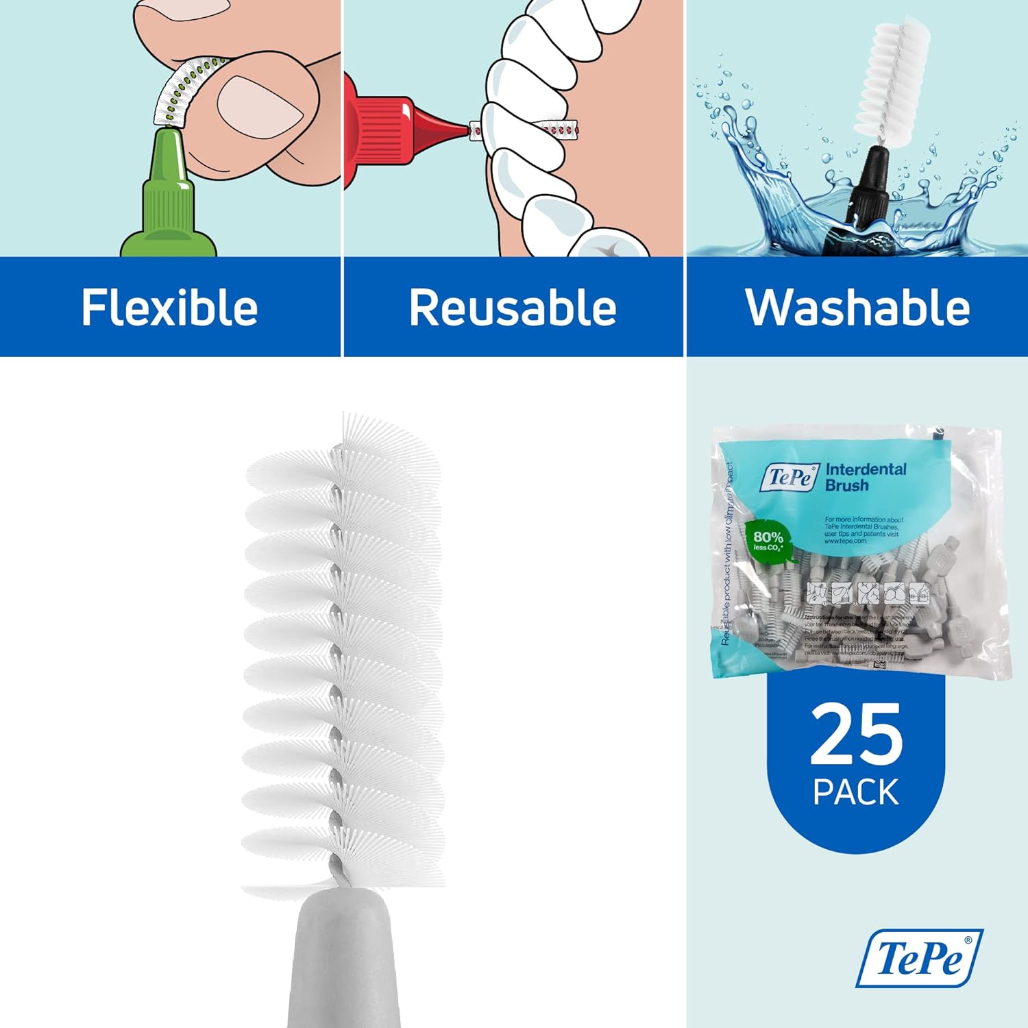 Tepe Interdental Brushes Green - 10 Packets (80 Brushes)
