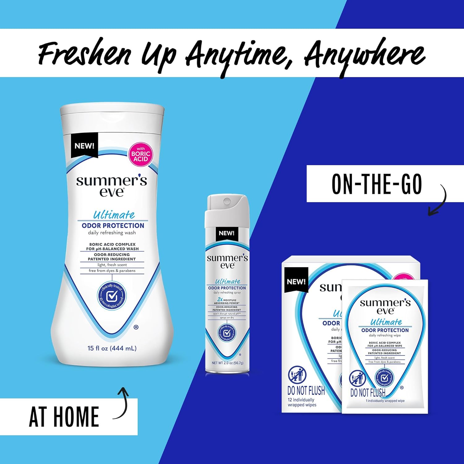 Summer's Eve, Ultimate Odor Control, Feminine Spray for Odor Protection, Talc-Free, Absorbs Moisture, 2 oz : Health & Household