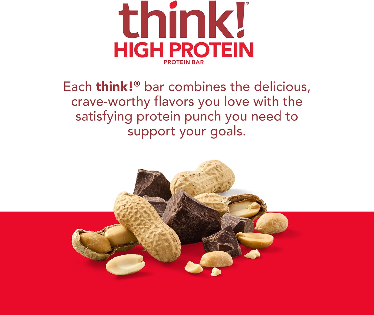 think! Protein Bars, High Protein Snacks, Gluten Free, Kosher Friendly, Chunky Peanut Butter, Nutrition Bars, 2.1 Oz per Bar, 10 Count (Packaging May Vary) : Grocery & Gourmet Food