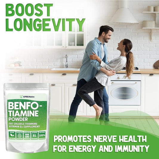 Xprs Nutra Benfotiamine (Thiamine) - Fat Soluble Happy Heart Thiamine - Enhanced Vitamin B1 Benfotiamine To Support Cognitive Health - Vegan Friendly Benfotamine (.5 Ounce)