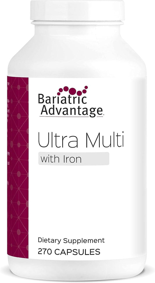 Bariatric Advantage Ultra Multi with Iron, High Potency Daily Multivitamin for Bariatric Surgery Patients with 22 Essential Vitamins and Nutrients - 270 Capsules, 90 Servings : Health & Household