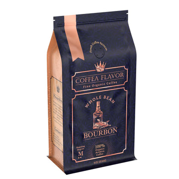 Coffea Flavor Bourbon Flavored Whole Bean Coffee – 100% Arabica, Medium Roast, Usda Organic, Fair Trade, Freshly Roasted, 16 Oz Bag
