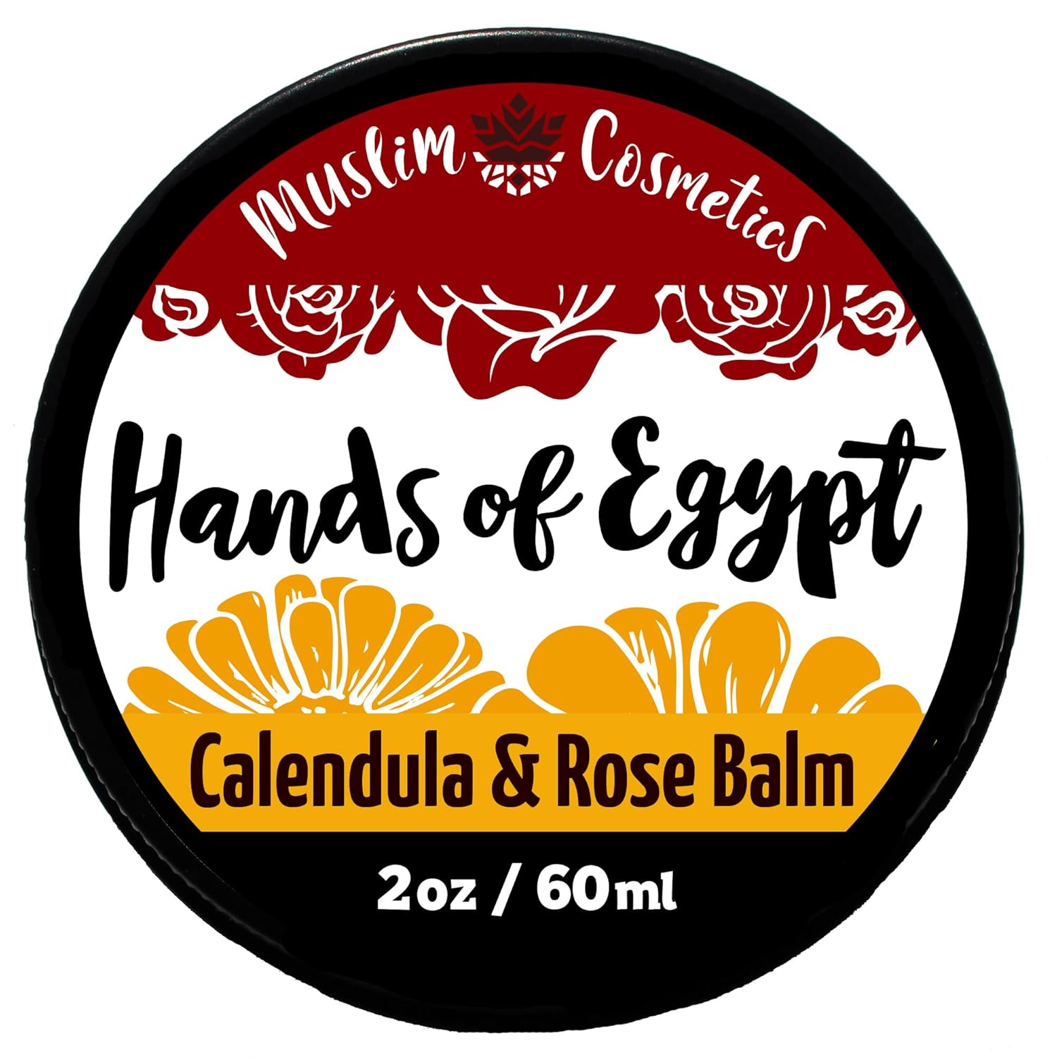 Organic Calendula Rose Balm | Moisturising Hand & Body Cream | Rose & Frankincense Essential Oil | Natural || Made In Canada - Muslim Cosmetics - Hands Of Egypt 2Oz