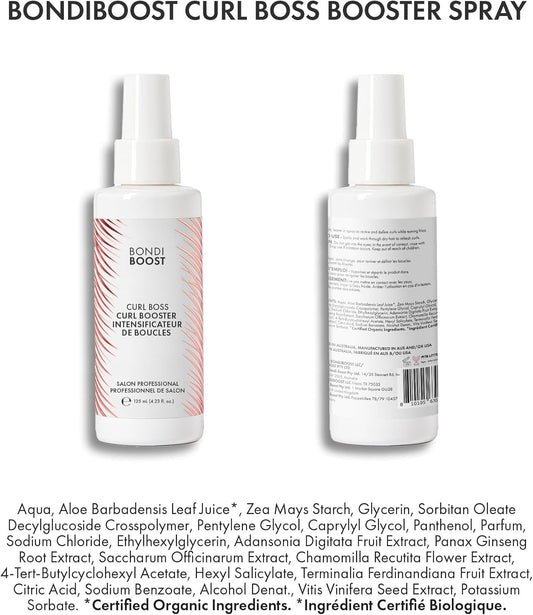 Bondiboost Curl Boss Curl Booster Leave-In Spray - Silicone-Free, Aloe-Based Mist For Reviving & Refreshing Natural Curl Patterns, Taming Frizz & Boosting Shine - Vegan & Cruelty-Free, 150Ml