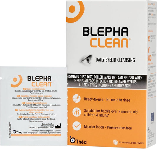 On-The-Go Allergy Relief Bundle - Blephaclean Eyelid Wipes For Gentle Cleansing, Preservative-Free, 20 Sterile Wipes & Zaspray Dry Eye Relief Spray, Soothes Hydrates And Itchy, Red Eyes, 10Ml